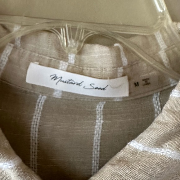 Mustard Seed Striped Women’s Blouse with Frayed Edges. Size M - Picture 5 of 6